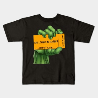 Vintage Halloween Haunt Monster Ticket Kids T-Shirt